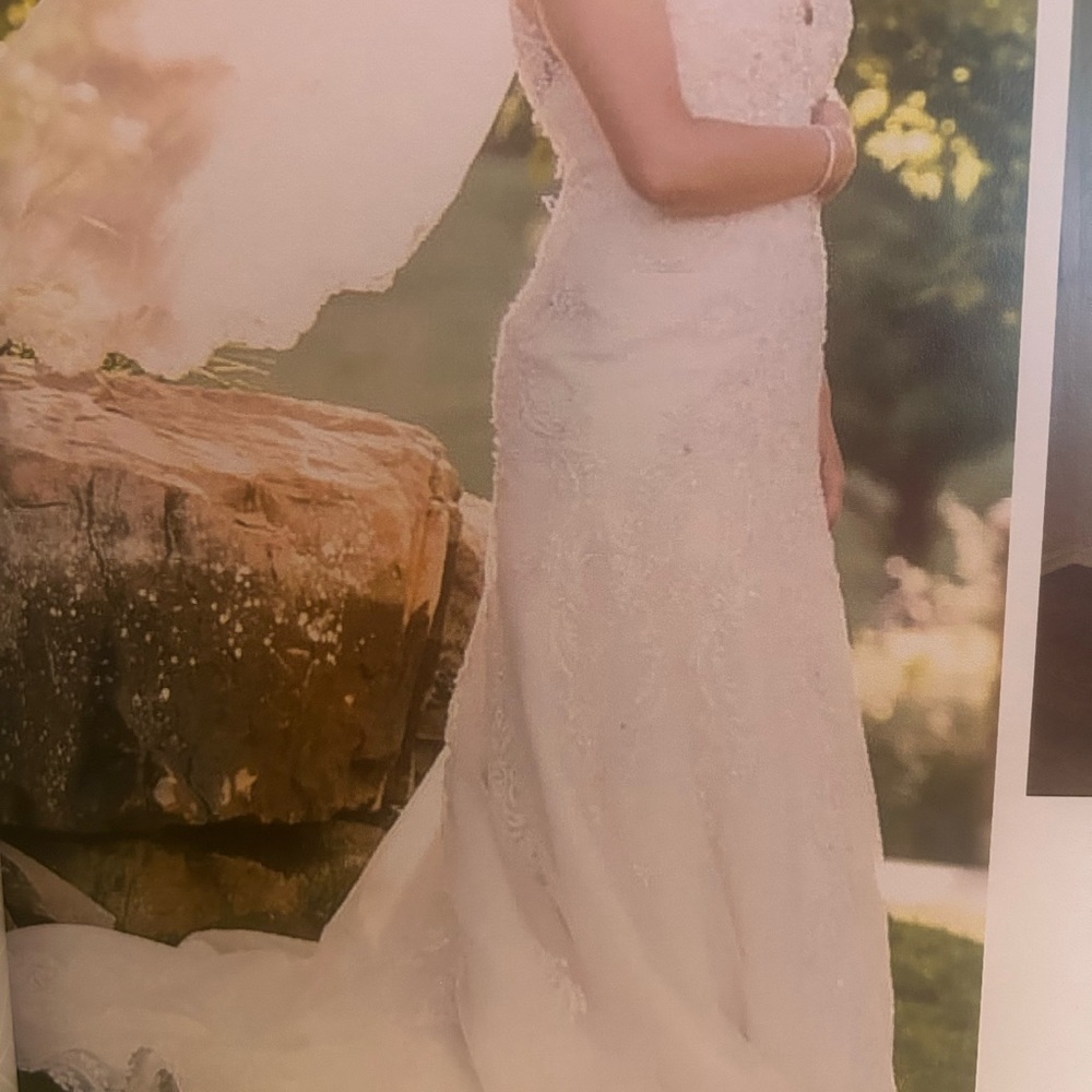 Maggie Sottero White Lace Wedding Dress - Picture 2 of 16